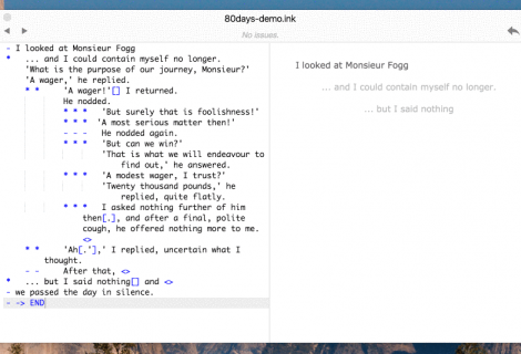Using inkle's 'ink' Language to Make IF Just Got Simpler With the 'Inky Editor'